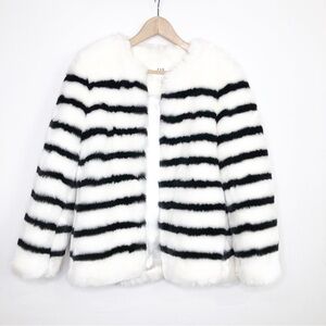Gap black-and-white faux fur jacket